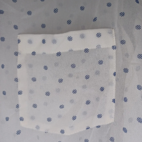 Aeropostale sheer blue polka dot button-down shirt - Picture 7 of 10